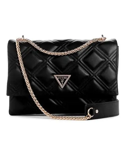 Produktbild: GUESS Damen Deesa Convertible Flap, wandelbare Umhängetasche, Crossbody-Klappe, Schwarz