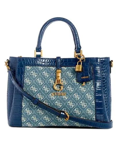 Produktbild: GUESS Damen G James Logo Girlfriend Satchel Schulranzen, Griffe Oben, Denim