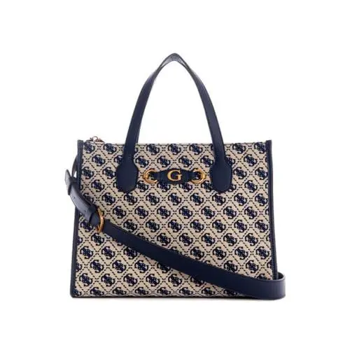 Produktbild: GUESS Damen Izzy 2 Fächern Tragetasche, Schultertasche, Marineblaues Logo