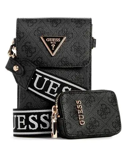 Produktbild: GUESS Damen Latona Flap Chit Chat Handy, Crossbody, Kohle-Logo