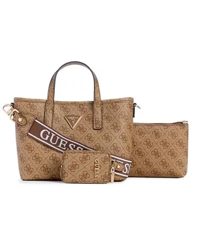 Produktbild: GUESS Damen Latona Tote Mini-Tragetasche, Umhängetasche, Latte-Logo