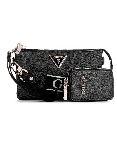 Produktbild: GUESS Damen Latona Triple Compartment Top Zip Mini, Crossbody, Kohle-Logo