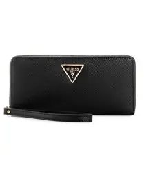 Produktbild: GUESS Damen Laurel Large Zip Around Wallet Große Geldbörse mit Reißverschluss, Clutch, Schwarz