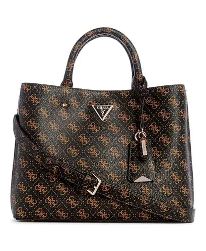 Produktbild: GUESS Damen Meridian Girlfriend Satchel Schulranzen, Griffe Oben, Braunes Logo