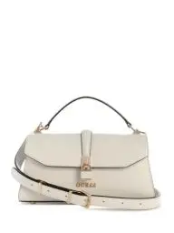 Produktbild: GUESS Damen Queensland Griffklappe Oben, Umhängetasche, Off White/Taupe