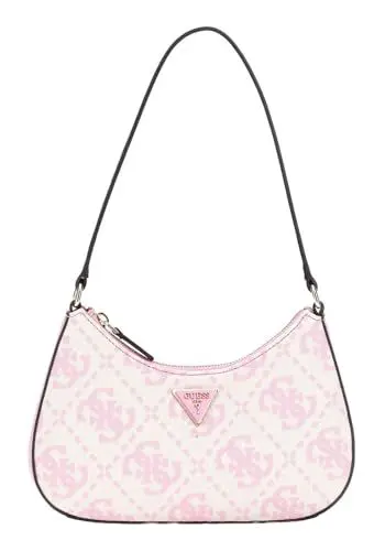 Produktbild: GUESS Damen Ruma Mini Top Zip Shoulder Bag Reißverschluss Oben, Schultertasche, Pinkes Logo