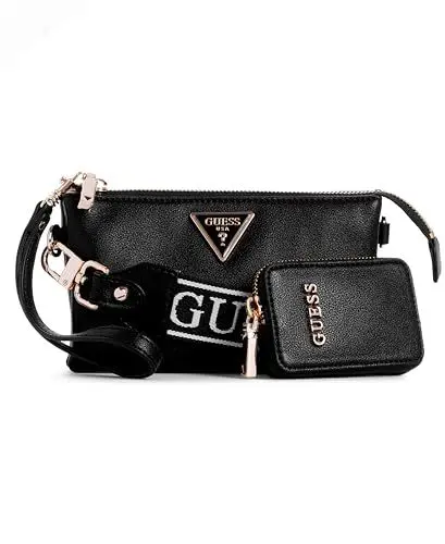 Produktbild: GUESS Damen Latona Triple Compartment Top Zip Mini, Crossbody, Schwarz