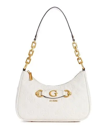 Produktbild: GUESS Damen Izzy Peony Top Zip Shoulder Bag Schultertasche, Reißverschluss Oben, Stein-Logo