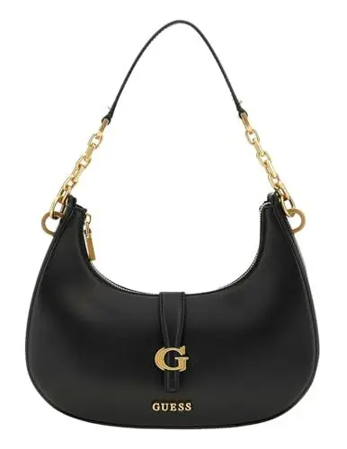 Produktbild: GUESS Damen Kuba Top Zip Shoulder Bag Reißverschluss Oben, Schultertasche, Schwarz