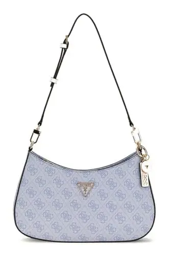 Produktbild: GUESS Damen Noelle Top Zip Shoulder Bag Reißverschluss Oben, Schultertasche, Hellblaues Logo