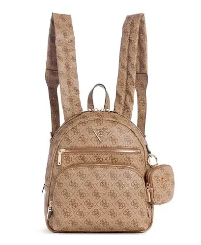 Produktbild: GUESS Damen Power Play Tech Backpack Rucksack, Latte-Logo, One Size (2er Pack)