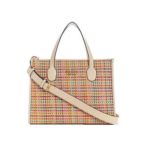 Produktbild: GUESS Damen Silvana 2 Compartment Tote Tragetasche, Schultertasche, Stein Multi