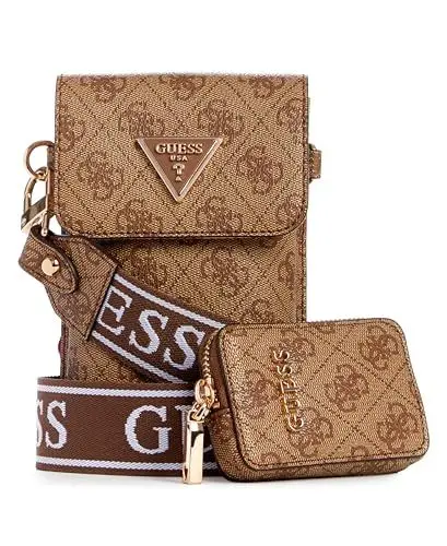 Produktbild: GUESS Damen Latona Flap Chit Chat Handy, Crossbody, Latte-Logo