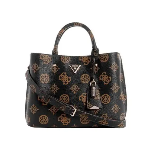 Produktbild: GUESS Damen Meridian Girlfriend Satchel Schulranzen, Griffe Oben, Mokka-Logo