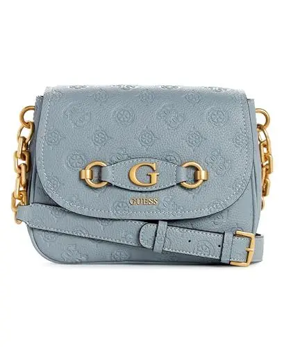 Produktbild: GUESS Damen Izzy Peony Triple Compartment Flap, Crossbody-Klappe, Light Denim Logo