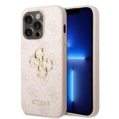 Produktbild: Guess PU 4G Metal Logo case iPhone 14 Pro Max pink GUHCP14X4GMGGR