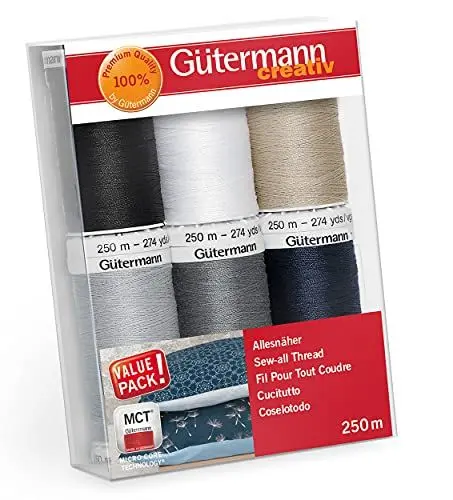 Produktbild: Gütermann creativ 734000-1 Allesnäher-Nähgarn-Set, 250 m x 6 Spulen, Multi 734000-6, 81x113x28 mm