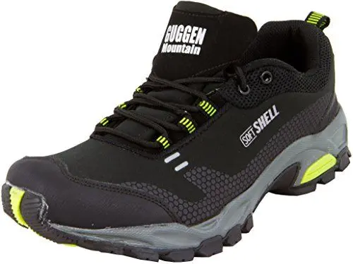 Produktbild: GUGGEN Mountain, Herren Trekkingschuhe Wanderschuhe Walkingschuhe Outdoorschuhe verbesserte wasserdichte Version T001v2017 mit Membran und Softshell, Farbe Schwarz-Gruen, EU 45