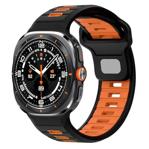 Produktbild: Gugobit Kompatibel mit Samsung Galaxy Watch Ultra Armband 47mm(2024/2025), Sport Weiches Silikon Atmungsaktiv Wasserdicht Langlebige Ersatzarmbänder für Galaxy Watch Ultra Armband 47mm Herren Damen