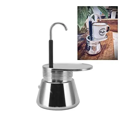 Produktbild: Gugxiom Mokkakanne aus Edelstahl, Mini-Camping-Kaffeemaschine, Klassische Italienische Kaffeekanne aus Edelstahl, Leicht und Widerstandsfähig, für Camping Im Freien