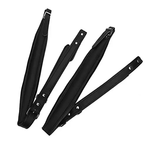 Produktbild: Gugxiom Schwarze Akkordeonriemen, Weiche PU-Akkordeonriemen aus Leder, Verstellbarer Akkordeon-Schultergurt, Zubehör für Musikinstrumente, für die Meisten Akkordeons mit 16-120 Bässen(Schwarz)
