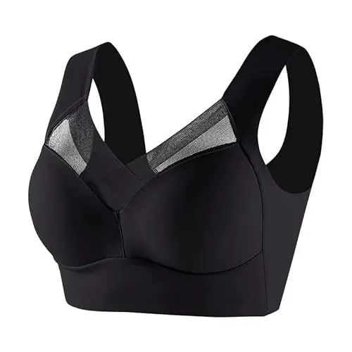 Produktbild: Guhmomh BH Damen ohne Bügel Push up BH Spitze Damen-BHS Bustier Sport BH Sexy Bralette Bequemer Minimizer BH Seamless Crop Tops Klassischer BH Einfarbig Bra Top Outlet Angebote 07 Schwarz 6XL