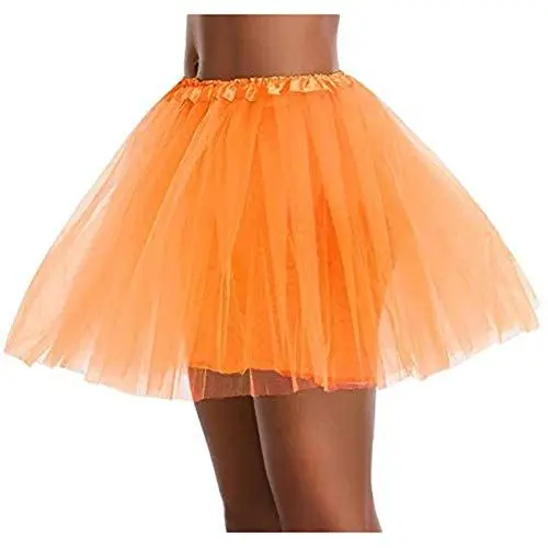 Produktbild: Guhmomh Tüllrock Damen Faschingskostüme Karneval Kostüm Faltenrock Tutu Rock 50Er Rockabilly Ballettrock Glitzer Festival Outfit Plisseerock Spitzenrock Tanzrock Sale Angebote Orange