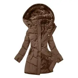 Produktbild: KOG Steppjacke Damen Parka Warm Daunenjacken Baumwolle Laufjacke Dufflecoat Bekleidung Frauen übergangsjacke Angebote Fashion Blusenjacke Warmes Frau Teddyjacke Amazon - prime Braun M