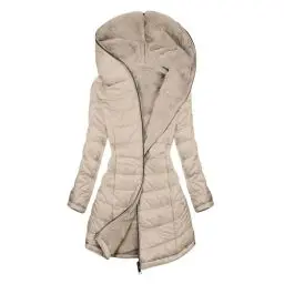 Produktbild: KOG Steppjacke Damen Winterjacke Elegant Daunenmantel Baumwolle Trainingsjacke Parka Oberteil Frauen übergangsmantel Sale Damen Retro Blusenjacke Mode Pullover Wollmantel Prime Khaki M