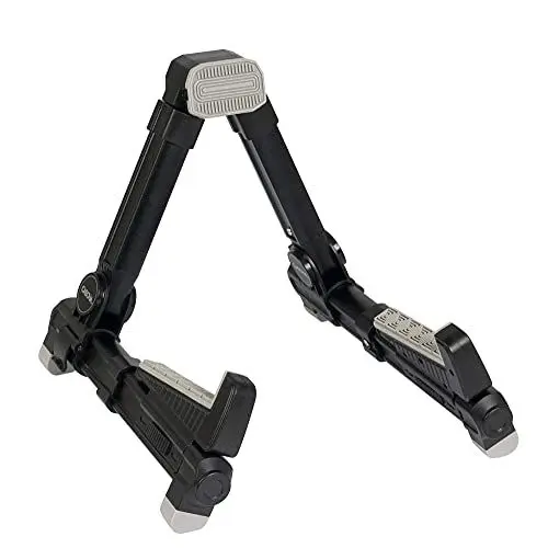 Produktbild: CASCHA Ukulelenständer aus Aluminium verstellbarer Ständer klappbar I Ukulelehalter A-Form rutschfeste Gummifüße Alu Ständer I Konzert Ukulele Ständer schwarz I Halter für Ukulele für Kinder