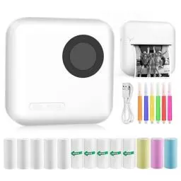 Produktbild: GuKKK Mini Drucker, Mobiler Fotodrucker, Tragbarer Mini Fotodrucker, Wireless Fotodrucker Thermodrucker, Smartphone Bluetooth Drucker, für Lernhilfe,Lernnotizen, Journal, Notizen, Journal