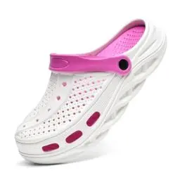 Produktbild: GULAKY Clogs & Pantoletten für Herren Gartenschuhe Orthopädische Schuhe Sandalen Damen Sommer Hausschuhe,Weiß Rosa40.41