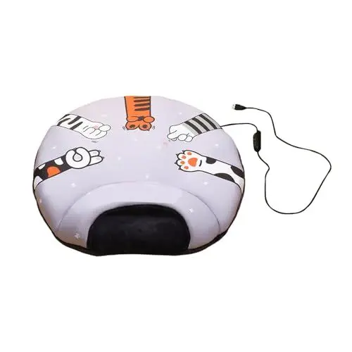 Produktbild: GULEEK Haustier-Heizkissen, selbstwärmendes Katzenbett, Hundebett für Katzen und Hunde, weiche und stilvolle Haustiermöbel, rundes Design mit Kissen (L)