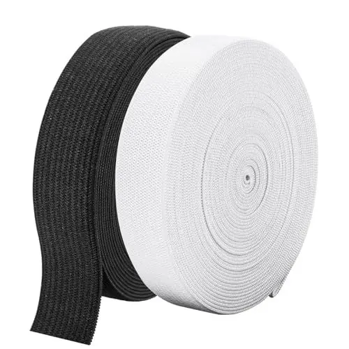 Produktbild: Gummiband Nähen 20mm Breites Hosengummi 2 Stk 10m Elastisches Breit Band zum Nähen Gummiband Gummilitze für Hosenbund Schwarz Weiß