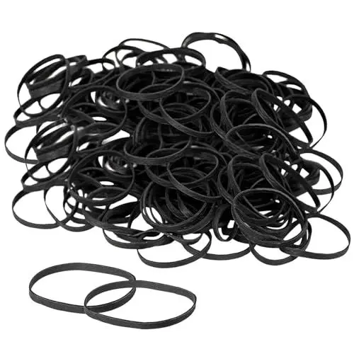Produktbild: Gummiringe Breit 100 Stücke Haushaltsgummi Schwarz Gummibänder Ringe 5mm Taktische Elastische Gummiband Dicke Küche für Büro Zuhause