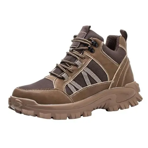 Produktbild: Gummistiefel Damen 39 High Top Große Größe Outdoor BAU Arbeitsschuhe Anti- und Anti-Rutsch Leichte Arbeitsschuhe Schuhe (Brown, 40)