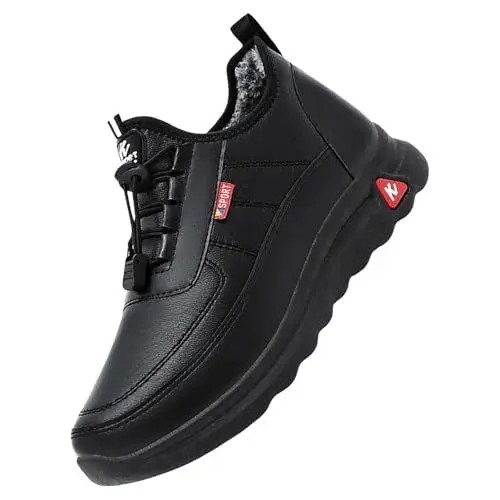 Produktbild: Gummistiefel Damen Rosa Boots Schwarz Damen Wasser Winter Bequeme Baumwollschuhe Anti-Rutsch-Stiefel Für Frauen Schneestiefel Waetpoof Hohe Mädchen (Black, 39)