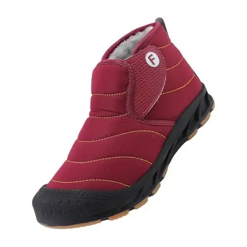 Produktbild: Gummistiefel Damen Schwarz Stiefel Absatz Stiefel Paar Schneestiefel Herren High Top Schneestiefel Mode Casual Sneakers Damen Schneestiefel Winter Winter Stiefeletten Damen Gummistiefel 19 (Wine, 38)