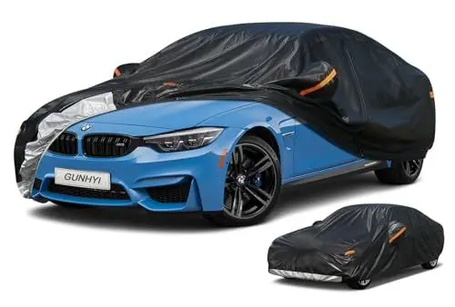 Produktbild: GUNHYI Autoabdeckung Wasserdicht und atmungsaktiv, Vollgarage Autoplane mit 7 Schichten Material zum Schutz vor Regen, Schnee, Sonne. Abdeckplane Geeignet für Limousine (470 zu 490 cm) 3XL.