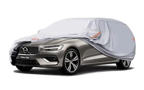Produktbild: GUNHYI Autoabdeckung Wasserdicht und atmungsaktiv,Abdeckplane Geeignet für Volvo V60,Ford Focus,Skoda Superb,Vollgarage Autoplane mit 6 Schichten Material zum Schutz vor Schnee,Sonne.(450 bis 485 cm)