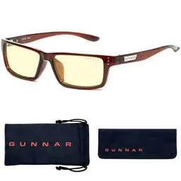 Produktbild: Gunnar Gaming- und Computerbrille - Riot, Espresso Rahmen, Amber Linsen - Blaulichtfilter Brille, Premium Blaufilter, UV-Schutz,