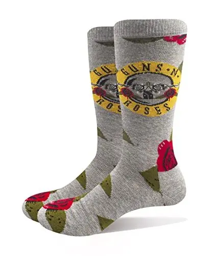 Produktbild: Guns N' Roses Socken Bullet Roses Nue offiziell Unisex Grau Ankle (UK SIZE 7 - UK Size 7-11