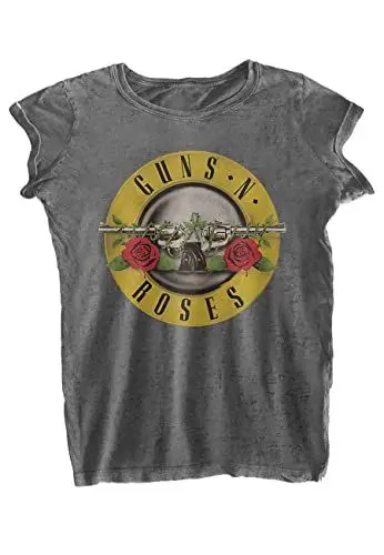 Produktbild: Guns N' Roses T Shirt Classic Logo Nue offiziell Damen Charcoal Burnout L