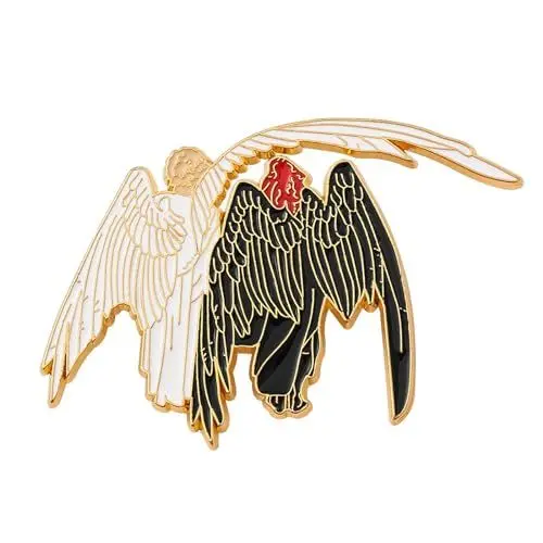 Produktbild: GUOYOU Good Omens Brosche, Accessoires Für Kleidung Pin, Engel Und Dämonen Metall Abzeichen Anstecknadel, Good Omens Anstecker für Damen Mädchen Kostüm Zubehör, Geschenk, Dekoration