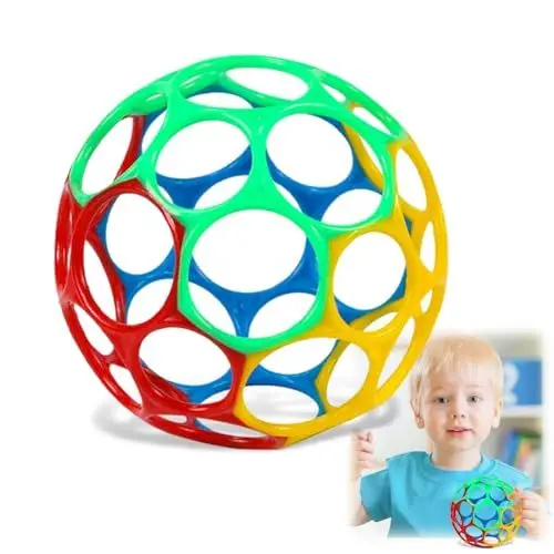 Produktbild: GUOYOU Greifball für Babys, BPA-frei Baby Ball Beißring, Flexibles und Leicht Greifbares Design Baby Spielzeug, Sensorisches Spielzeug Beiß, Für 3-12 Monate, Neugeborene Lernen, Jungen Und Mädchen