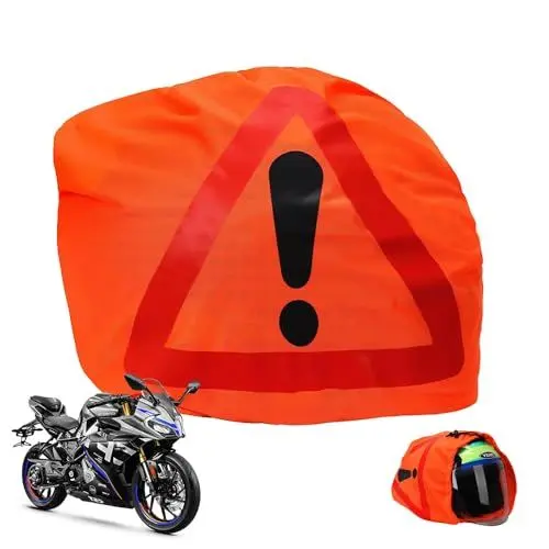 Produktbild: GUOYOU Warndreieck Motorrad Helm 43 * 46cm Motorrad Warndreieck Helmbeutel Motorrad Helm Erste Hilfe Helmtasche für Unfallsicherung Warnsignal Unfallstelle Gefahrenstellen Kennzeichnung (Orange)