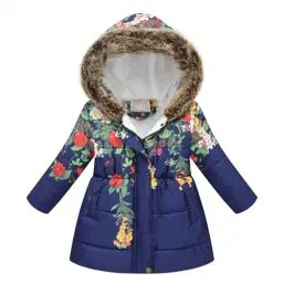 Produktbild: Guqmjde Outlet Angebote Daunenjacke Mädchen Winterjacke Thermal Mantel Wintermantel Jacken Winddicht Puffer Jacket Kapuzenjacke Daunenmantel Outdoorjacke Thermojacke Sweatjacke Marine, 8 Jahre