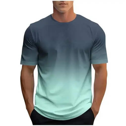 Produktbild: Guqmjde T-Shirts für Herren Batik Tshirt Sommer Sportbekleidung Atmungsaktiv T-Shirt Klamotten Casual Sport Tshirts Sportshirt Herren Kurzarm Mode Tee T-Shirt Mintgrün, XL