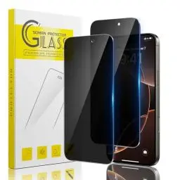 Produktbild: Guretok 2 Stück für Panzerglas Sichtschutz für iPhone 16 Pro Max Schutzfolie 6,9 Zoll, Dunkle Panzerfolie für iPhone 16 Pro Max Schutzglas Privacy,(Anti-Spy Folie) (Kratzfest) (9H-Härte)