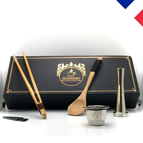 Produktbild: GUSSIMO Null Abfall Kit - 1 Wiederverwendbare Kaffeekapsel Mit Zubehör - Wiederbefüllbare Kaffeekapsel Für Nespresso Maschine - kaffeekapseln Wiederbefüllbar edelstahl - Geschenke Nachhaltige